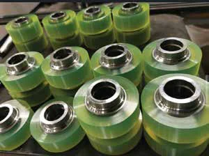 Polyurethane-coated cable pulling sheaves